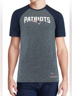 Nike Men’s Patriots Raglan Short-Sleeve Shirt - Gray & Navy